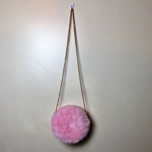 Wego Pink Fuzzy Crossbody Bag